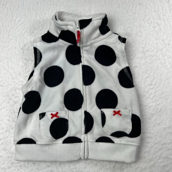 Carter's Polka Dot Infant Baby Vest Sz 9M  Red Bows - Picture 1 of 5